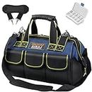 AIRAJ Werkzeugtasche, Pro Kleine Werkzeugtaschen (36×21×26cm),aus 1680D Polyester,mit 14 Multi-Taschen, Komfortablem Griff und Verstellbarem Schultergurt,Werkzeugtasche mit kratzfestem PU-Lederfutter