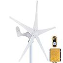 Pikasola Wind Turbine Generator Kit 400W 12V with 5 Blade, Wind Generator Kit with Charge Controller, Wind Power Generator for Marine, RV, Home, Windmill Generator Suit for Hybrid Solar Wind System