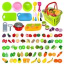 100 Stck. Pretend Obst & Gemüse Spielzeug für Kinder Küche Zubehör Utensilien