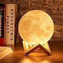 Desidiya® 3D 7 Color Changing Moon Night Rechargeable Night lamp for Bedroom for Adults and Kids Home Room Beautiful Indoor Lighting - 15CM