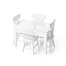Odoria 1/12 Miniatur Tisch und Stühle Puppenhaus Möbel Küche Zubehör, Weiß