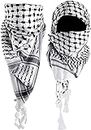 Classic white black shemagh scarf men cotton head scarf ghutra arabian arafat scarf army miltary scarf for all season multi purpose Large size 48 x 48 inch