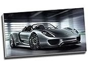 Impression de voiture de sport Porsche 918 sur toile pour décoration murale 76,2 x 40,6 cm