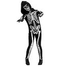 Cupohus [NEW UPDATE] Halloween Costume, Skeleton Costume Bodysuit Jumpsuit - Scary Black and White Halloween Jumpsuit Costume, Unisex, Creepy (Adults-S)