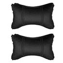 Adroitz Black Neck Rest Soft Cushion in Leatherette Material Football Design for Car_604