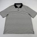 Coolibar Men's Polo Shirt Golf Striped UPF 50+  Performance Black White Sz XL