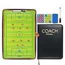 RoseFlower Soccer Coaching Board, Magnetic Soccer Tactics Strategy Board, Erasable Coaches Clipboard with Magnets and Marker Pen, Coach Training Equipment for Teaching and Game Plan