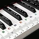 Transparent Removable Piano Keyboard stickers thin with Colorful Bigger Letter used for 88/61/54/49 Keys for Piano Beginner Learning Kids