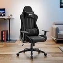 Green Soul Beast Racing Edition Ergonomic Gaming Chair with Premium Fabric & PU Leather, Adjustable Neck & Lumbar Pillow, 3D Adjustable Armrests & Strong Nylon Base (Full Black)