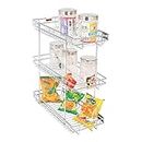 RAB Kitchen Basket Stainless Steel Double Drawer Pull Out Three Tier Sliding Modular Kitchen Cabinet Organizer for Utensils(CODE:- SAPP SS WIRE PULL OUT 3 SELF 6" INCH, SIZE :- 21" x 20" x 6")