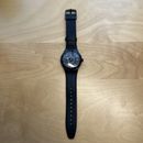 Swatch SISTEM51 Automatic Black Watch SUTB400 Black Leather Band w/ Date Unisex