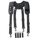 MELOTOUGH Tactical Duty Belt Suspenders Padded Adjustable Police Suspenders Law Enforcement Belt Suspenders with Key Holder Black