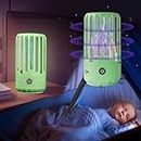 Mosquito Killer Lamp, 2 in 1 Electronic Mosquito Lamp with Night Light Mode, 3000V 360° Rechargeable Mosquito Zapper Indoor Insect Killer Lamp for Camping Bedroom Office(Green)