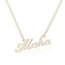 Davitu Oly2u Stainless Steel Necklaces & Pendant Greeting Aloha Chain Necklace Jewelry Womens Clothing Accessories Christmas Gift E - (Metal Color: Gold-Color)