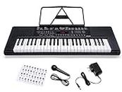 JUAREZ Octavé JRK490 49-Key Portable Electronic Teaching Keyboard Piano with LED Display|Adapter | Key Note Stickers|Mic|Music Sheet Stand |200 Rhythms |200 Timbres|50 Demos|USB Output|49 Percussions