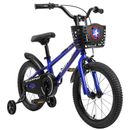 Kids Bike 16 inch for Boys & Girls with Training Wheels, Freestyle Kids' Bicycle with Bell,Basket and fender.