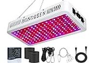 HONORSEN 1500W LED Grow Light Full Spectrum Double Switch Plant Light for Hydroponic Indoor Plants Veg and Flower (10W LEDs 150Pcs)