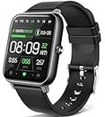 ANCwear Smart Watch, 1.69" Touch Screen Running Watch with Pedometer, Blood Pressure and Heart Rate Monitor, IP68 Waterproof Smartwatch for Men Women, Compatible Android iPhone Smartphone (Black)
