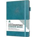 Clever Fox Accounting Ledger Book – Accounting Book for Small Businesses & Personal Use – Columnar Account Book Ledger for Tracking Money, Expenses, Deposits & Balance – Large, 7x10″ (Dark Teal)