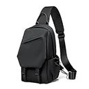 CrossBody bag Sling Bags for Men Women Multipurpose shoulder Backpack Fanny Pack Water Resistant Casual Daypacks for Hiking Travel Cycling Sport,Black