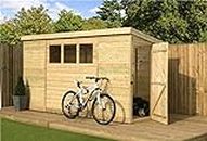 EMS Retail Empire 2600 Pent Garden Shed 12X3 SHIPLAP T&G PRESSURE TREATED WINDOWS DOOR RIGHT END