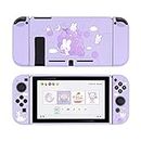 GeekShare Protective Case for Switch, Soft TPU Slim Case Cover Compatible with Nintendo Switch Console and Joy-Con (Grape Bunny),Black