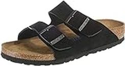 Birkenstock Unisex Arizona Soft Footbed Sandal, Black Suede, 39 M EU/8-8.5 B(M) US Women