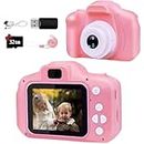 BLUWTE Kids Camera with 32GB TF Card, Kids Digital Camera for Boys Girls Age 2-12 (Pink Kids Camera)