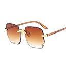 Sunglasses, Portable, Automotive Classic Vintage Square Sunglasses Woman Gradient Mirror Frameless Sun Glasses Female Retro Fashion Rimless De Sol Suitable for Cycling, Driving and Going Out