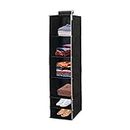 UNICRAFTS Hanging Organizer 6 Shelves Non-Woven Foldable and Collapsible Wardrobe Organiser 6 Tier Clothes Storage Hanger Pack of 1 Black