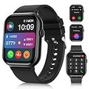 Smart Watch, 2.01" Full Touch Screen Smart Watch for Android & iOS Phones with Heart Rate & Blood Oxygen Monitor, 100+ Sport Modes，Voice Assistant, Fitness Smart Watch for Women Men