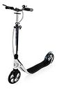 Globber One NL205 Deluxe 2-Wheels Kick Scooter for Adults with Handbrakes and Bell, Convenient to Carry, Foldable