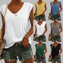 Plus Size Womens Sleeveless Vest Tops Ladies Summer Casual T-Shirt Tank Blouse