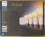 Philips Hue White Ambiance A19 LED Smart Bulb Starter Kit - 4 Pack - Sealed
