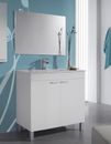 Mueble de baño con espejo y lavamanos PMMA, todo en blanco brillo 80x80x45cm