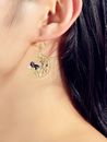 Gorgeous Moon Cat Earrings NEW Design Gold Tone Jewelry Women Charm Accessories