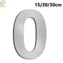 15/20/25/30cm Stainless Steel House Number Silver Address Sign #0-9 Huisnummer Outdoor Numbers Home