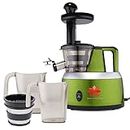 BMS Lifestyle Masticating Extractor with Digital Control Panel; Easy to Clean BPA-Free Slow Masticating Juicer 43 Revolutions per Minute Features Compact Design (SKG-Green)