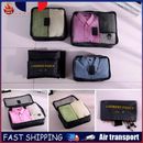 6 Set Pieces Packing Cubes Travel Luggage Packing Organizers Bags (Black) FR