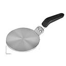 Stainless Steel Heat Induction Diffuser Plate, NISPOTDOR Cooktop Heat Diffuser Cooking Induction Adapter Simmer Plate with Ergonomic Handle for Milk Coffee Cookware, 5inch