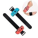 2 Pack Wrist Bands Compatible with Nintendo Switch Joy-Cons Controller, Adjustable Strap for Just Dance Game 2019 Blue and Red
