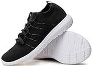 PromArder Women's Walking Shoes Slip On Athletic Running Sneakers Knit Mesh Comfortable Work Shoe,Black US 8