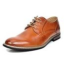 Bruno Marc Mens Leather Lined Dress Shoes, Brown - 9 (Oxford)