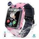 JUBUNRER Kids Smart Watch with GPS Tracker IP68 Waterproof Smart Watch for Kids With Call HD Photo Puzzle Game Alarm Clock SOS Class Mode 3-12 Years Boys Girls Watch Christmas Birthday Gifts