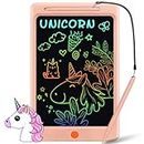 Toys for 3-6 Years Old Girls Boys, LOCVMIKY LCD Writing Tablet 10 Inch Colorful Doodle Board, Electronic Drawing Tablet for Kids Drawing Pads, Kids Travel Games Activity Learning Toys (Pink)