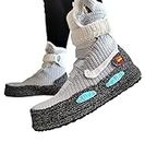 Back to the Future Marty McFly-inspired Crochet Air Mag Sneaker Knitted Slippers, Custom Flying Time Travel Nostalgic Movie 80s Retro Shoes, Cosplay Boots Socks