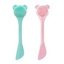COSLUXE Silicone Face Mask Brush, Facial Mask Applicator, Makeup Removel Scrubber, Lips Face Cleansing Exfoliating Brush Hairless Body Lotion And Body Butter Applicator Tools (Pack of 1) - Multicolor