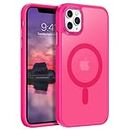 BENTOBEN for iPhone 11 Pro Max Magnetic Case, iPhone 11 Pro Max Phone Case[Compatible with MagSafe] Translucent Matte Shockproof Women Men Protective Case Cover for iPhone 11 Pro Max 6.5",Hot Pink