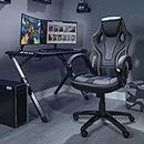X-Rocker Maverick Gaming Chair, Ergonomic Racing Desk Chair with Armrest, Computer Swivel Chair with Back Support, Adjustable Height, Comfortable Chair with Lumbar Support Curve - BLACK/GOLD