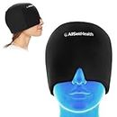 Migraine Relief Cap Ice Head Wrap Headache and Migraine Hat | Headache Relief with Hot/Cold Gel Head Ice Pack with Face and Eye Headache Mask Compress Black